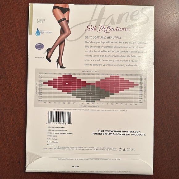 Brand New Hanes Silk Reflections Set of Two Pairs Thigh Highs Black Sheer Hose - Picture 8 of 14